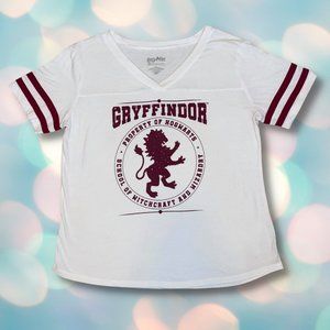 Harry Potter Gryffindor Women's Short Sleeve V-Neck Tee Shirt Top XL